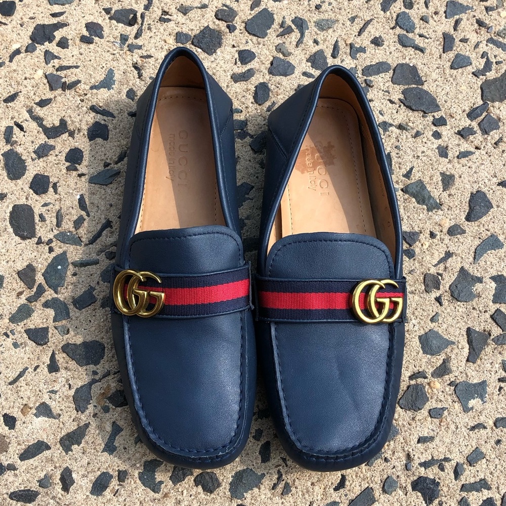 Men's Gucci Noel Leather Driver Loafers